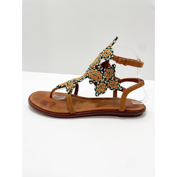 Tory Burch Women's Palisade Woven T Strap Sandals 8.5 - Picture 4 of 8